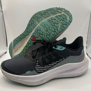 Nike Women's Winflo 7 Running Shoes Size 8 Black Obsidian Mist Chrome CU3868-403